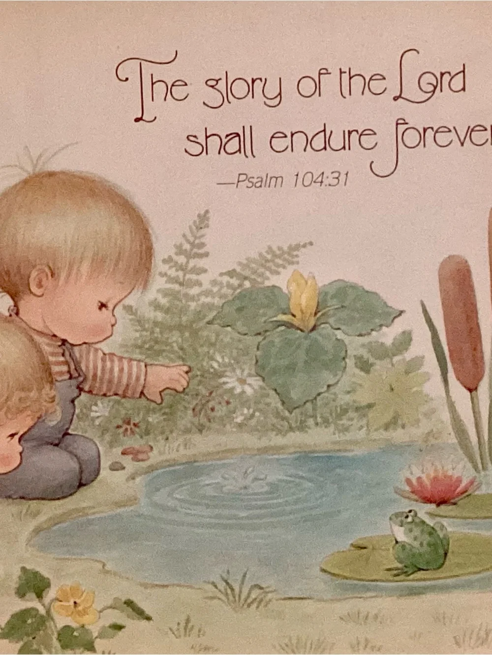 Vintage Nursery Wall Art Print in Cream and Pastel Colors - Bible Verse